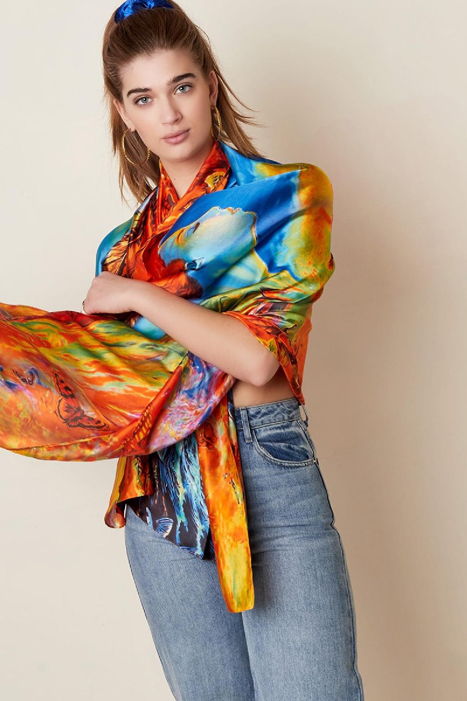 Bunter Sommerschal Natur Multi Polyester Bild3